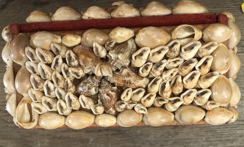 Vintage Muschel Schmuck Schmuckkästchen Strand Ozean Deko Maritim Volkskunst - Bild 10 von 15