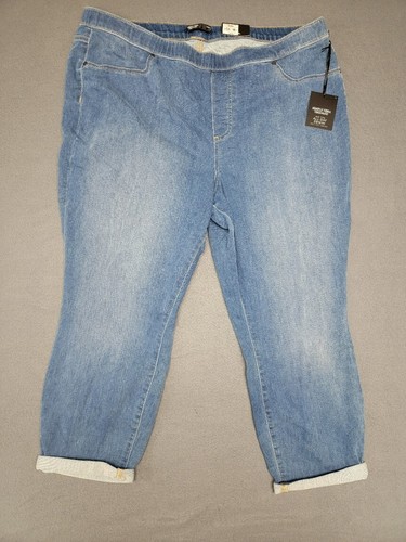 NWT~SIMPLY VERA Vera Wang Woman's Sz 2X Roll Cuff Legging All Day Denim BLUE $44