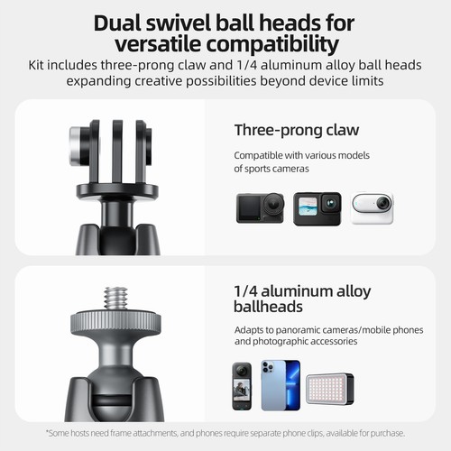 New Aluminium Alloy Magnetic Mount Base Kits For DJI Osmo Action 3/4 For Gopro - Picture 15 of 24