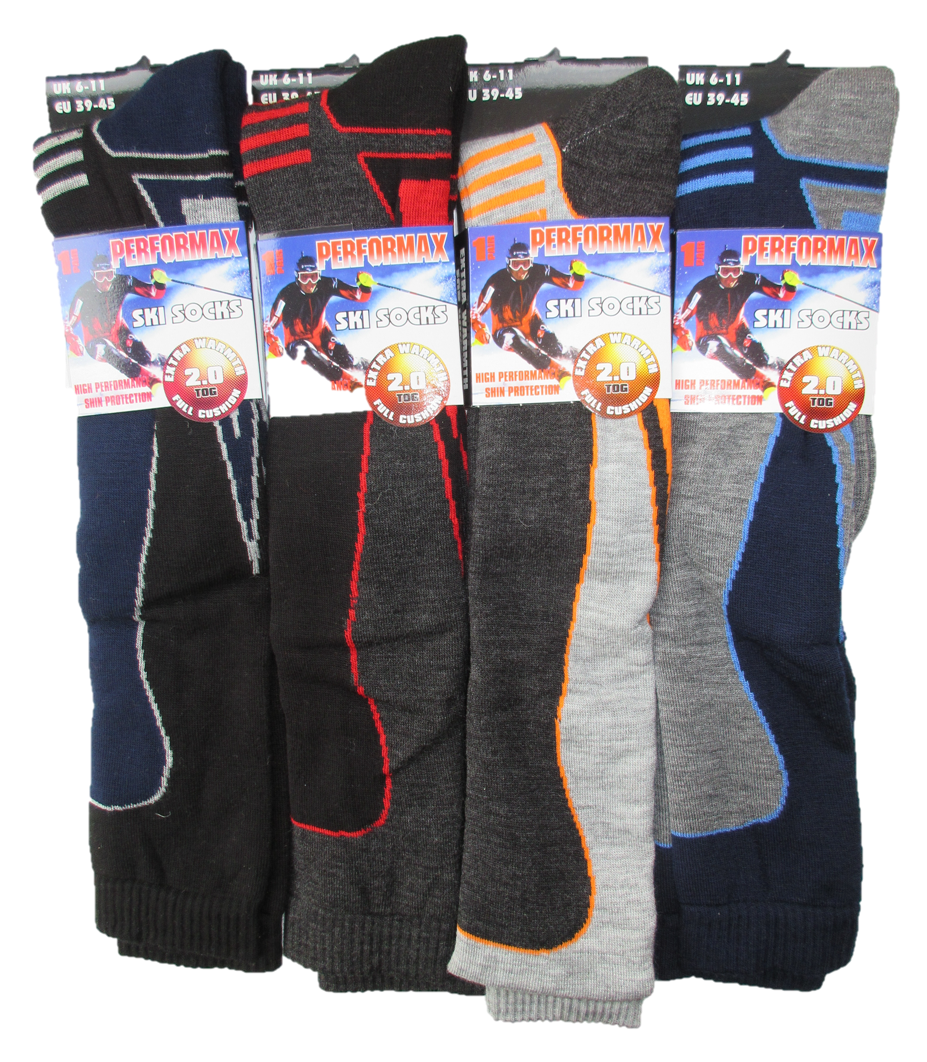 Mens Performance Ski Sock Long Thermal Winter Designer Snowboard Socks 611 UK eBay