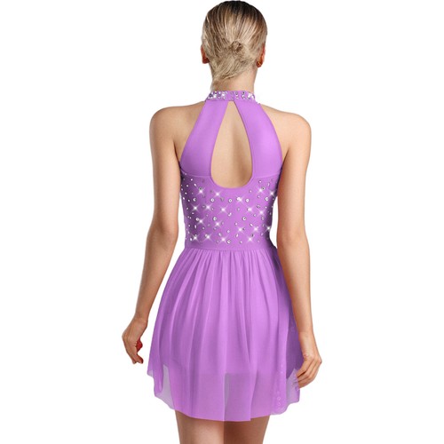 Lyrisches Tanzkleid mit Applikation für Damen unregelmäßig Tüllrock Turnanzug Tanzkostüm - Bild 44 von 86