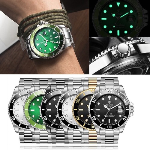 Tevise Herren Automatik Mechanisch Edelstahl Datum Uhr Wasserdicht Leuchtend - Bild 12 von 18