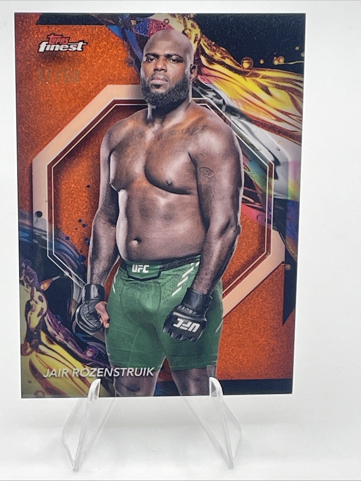 2024 Topps Finest UFC Jair Rozenstruik Tangerine Glitter 17/50