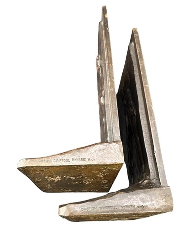ANTIQUE GRIFFOUL CO USA B. ALTMAN NEW YORK BRONZE AMERICAN FARMER BOY BOOKENDS - Picture 14 of 18