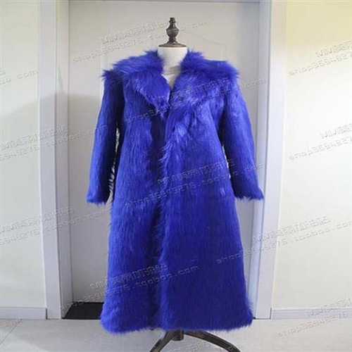 125-130cm Length American Womens Long Faux Fox Fur Coat Lapel Collar Overcoat Sz - Picture 30 of 30