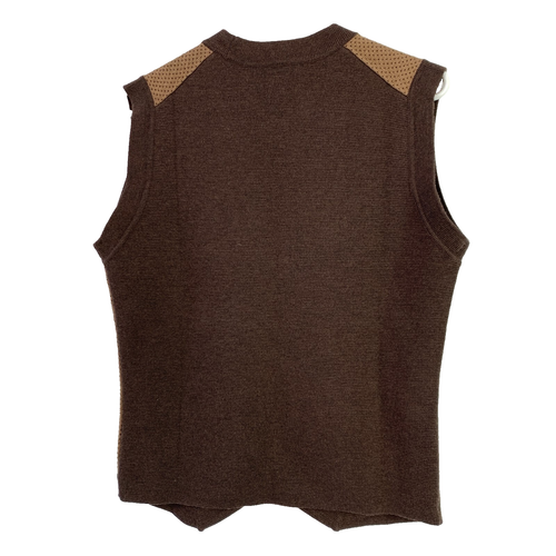 Brooks Brothers cardigan lana merino italiana fine marrone golf maglione gilet grande - Foto 6 di 6