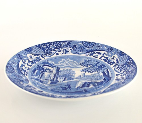 Spode Blue Italian Shallow Round Bowl Serving Dish Black Mark - Imagen 3 de 6
