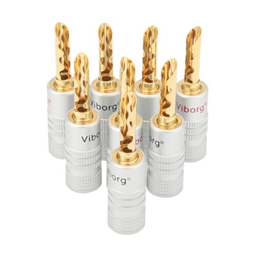 14 Stck. Viborg 24K Vergoldet BFA Bananenstecker Stecker Doppelschrauben Verriegelung - Bild 5 von 5