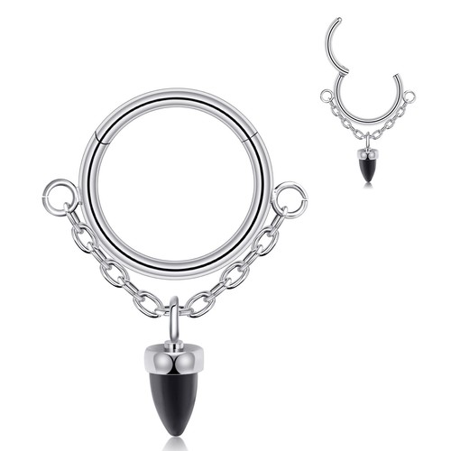 16G Septum Clicker Rings Dangle Jewelry Surgical Steel Helix Earring Nose Rings - Picture 31 of 42