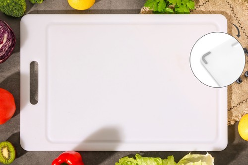 11"X14.5" Non-Slip Poly Cutting Board, White Color - Picture 18 of 24