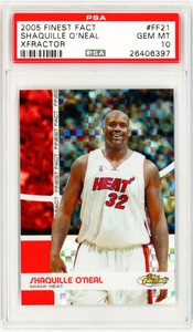 SHAQUILLE-O-039-NEAL-2005-Topps-Finest-Fact-X-FRACTOR-FF21-Perfect-PSA-10-Card
