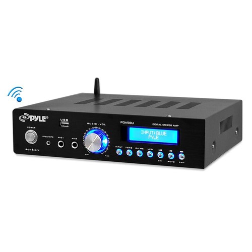 Pyle PDA5BU 200W Bluetooth Stereo USB Amp Receiver, 2x 4'' 30W Speakers, Wire - Picture 2 of 4