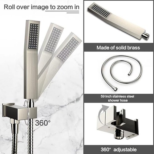 Wall Mounted 12'' Rainfall Shower System with Waterfall Tub Spout Bathtub Faucet - Picture 19 of 24