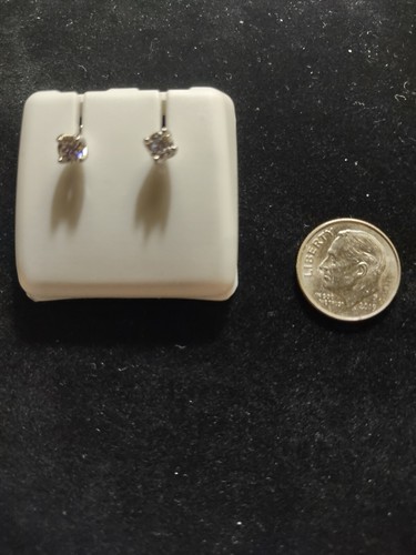 Moissanit Ohrringe Schraubverschluss 4 mm Ohrstecker - Bild 4 von 4