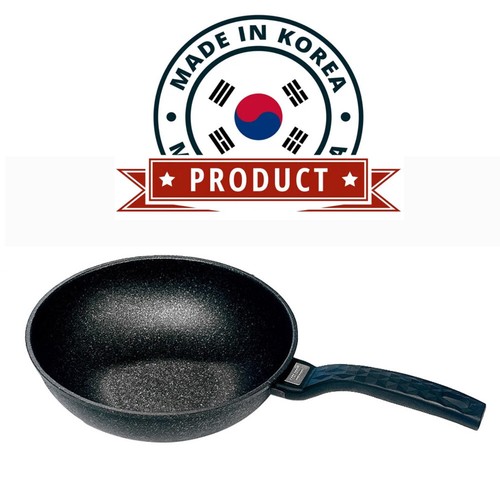9,5" Wok Antihaft Kochen Bratpfanne Topf, 5 Schicht Marmorbeschichtung, Hergestellt in Korea - Bild 2 von 8