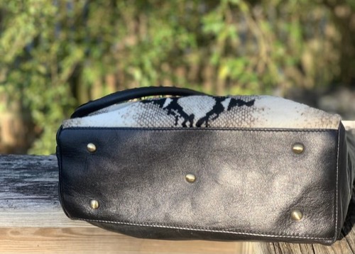 Innue Black Italian Leather & Calf Monaco Nero Tote Bag - Picture 8 of 8