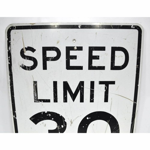 Vintage STEEL "SPEED LIMIT 30" STREET SIGN 24x30 Road/Traffic 'MPH' SIGNAGE Real - Picture 4 of 7