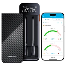 Wireless Meat Thermometer with 2 Probes, Unlimited Range Wifi Meat Thermometer w