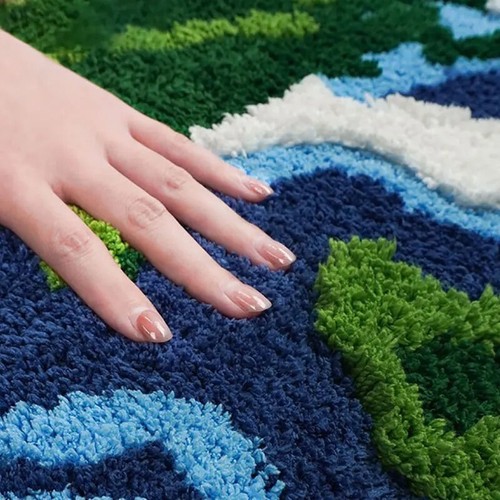 100x100cm Custom Round Earth Rug/Carpet - Non-Slip, Soft, Aesthetic, Room Decor - Picture 4 of 6