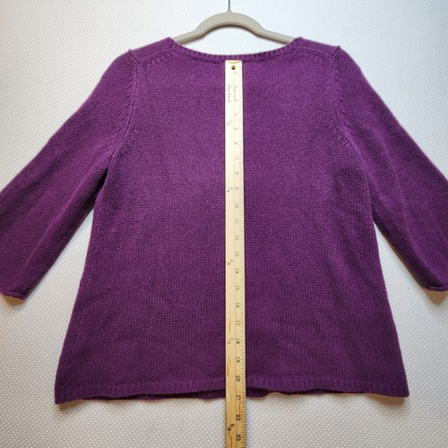 Ann Taylor LOFT Womens Sweater Medium Petite Purple Wool Rabbit Hair Cashmere - Picture 4 of 9