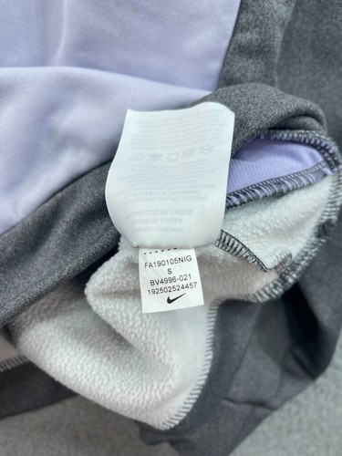 Nike Hoodie Small Gray White Blue Half Zip Color Block Pocket - Picture 10 of 13