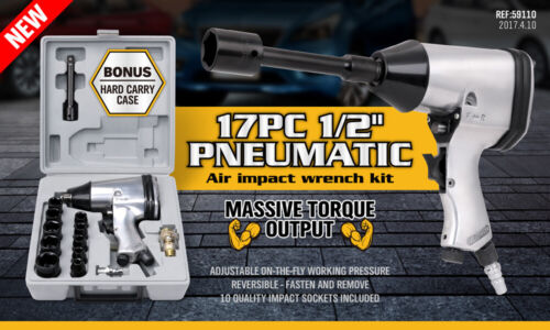 1/2" Air Impact Wrench Kit Rattle Gun Socket Tool Set Pneumatic Metric AU - Picture 2 of 11