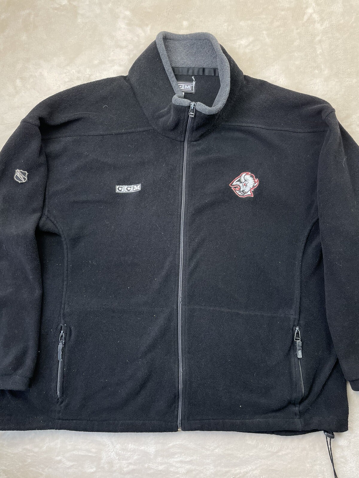 Vtg 90s Buffalo Sabres Goat Head Logo Sweatshirt Heather Gray
