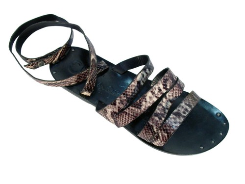 COR by CALLEEN CORDERO $398 Strappy Snake Print Sandals 9 - Handmade in L.A. NEW - Picture 2 of 8
