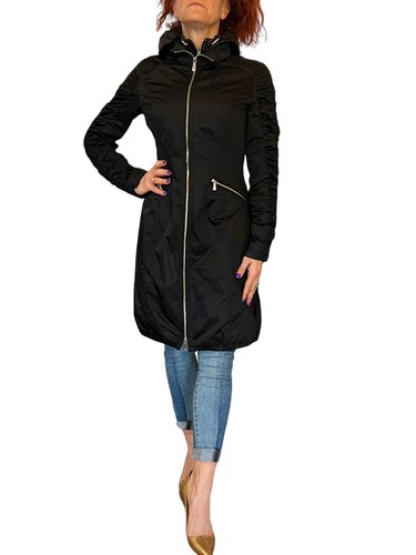 DAWN LEVY WOMEN'S CALI COAT JACKET BLACK HOODED QUILTED BIB REMOVABLE BLACK XS - Picture 9 of 14