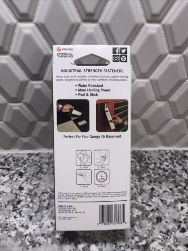VELCRO Brand Heavy Duty Fasteners | 4x2 Inch Strips with Adhesive | 8 Sets NEW - Picture 2 of 3