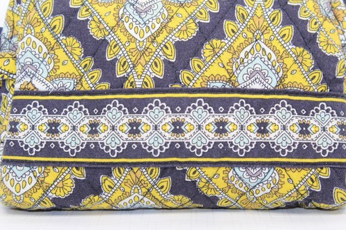 VERA BRADLEY Bolsa de Cosméticos Forrada Azul Amarillo 7" x 5" Cremallera Cambridge - Imagen 7 de 13