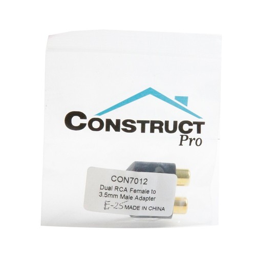 Construct Pro™ (2) RCA Female to 18″ (3.5mm) Male Gold-Plated Adapter - Picture 9 of 9