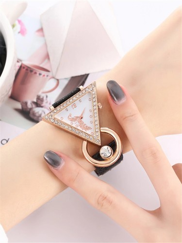 Juego de regalo de reloj para mujer 5 piezas pendientes de cristal champán collar anillo - Imagen 8 de 19