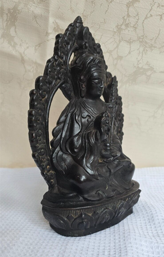 ANTIQUE Padmasambhava Bronze Buddhism Sculpture Buddha Statue Original Figurine - Picture 8 of 9
