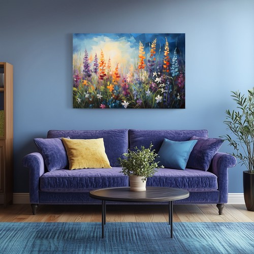Bonita impresión de pintura en acuarela de flores silvestres sobre lienzo arte de pared floral botánico - Imagen 10 de 10