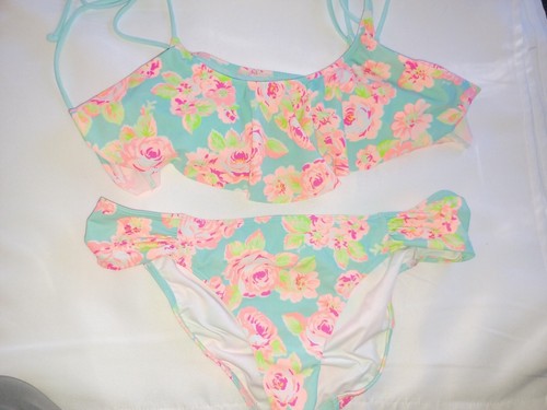 VICTORIA SECRET PINK Badeanzug Bikini-Set BH M Push Up blauer Riemen 2-teilig - Bild 7 von 7