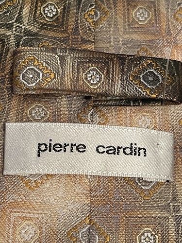 Pierre Cardin Gold Black Hand Made 100% Polyester Men’s Neck Tie Made In China - Picture 8 of 9