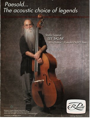 Paesold Bass Guitars - PA593 - Lee Sklar - 2002 Print Advertisement