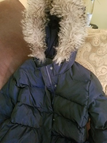 GapKids Girls Winter Coat In Navy Metallic Color Size XL - Picture 10 of 12