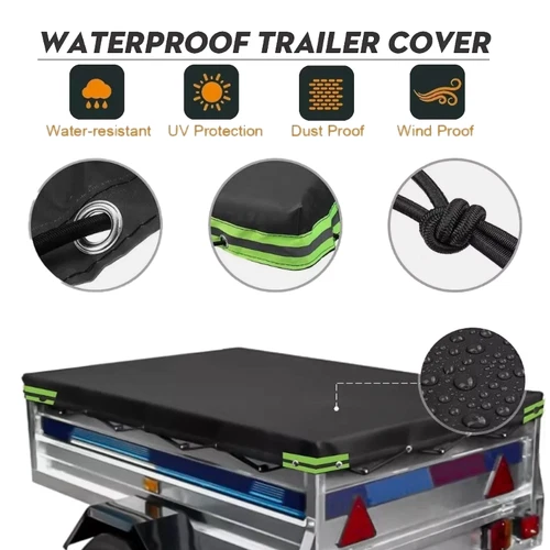 Anhänger Flachplane Abdeckplane 258x136cm für Stema Pkw Hängerabdeckung mit Seil - Bild 3 von 13