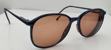 Vintage Liberty Carbon Blue Marble Oval Sunglasses Japan FRAMES ONLY