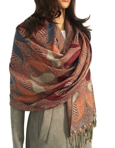 Ladies Long Rainbow Multi Colour Paisley Scarf Pashmina Evening Shawl Vintage - Picture 110 of 707