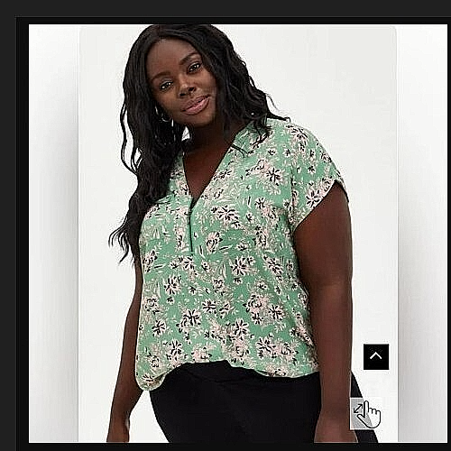 Blusa Top Dolman Floral con Cremallera Frontal Torrid Georgette 4 4X 26 - Imagen 1 de 6