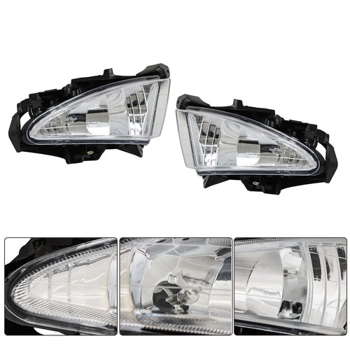 For 07-10 Hyundai Elantra Sedan 4Dr Clear Fog Lights Lamps Kit Switch+Harness - Picture 5 of 12