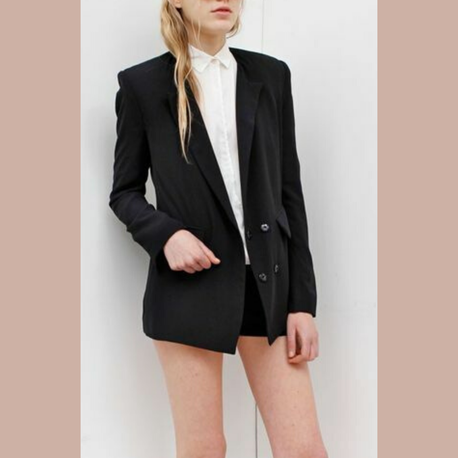 NEW $1350 Assembly New York 'No Collar' Blazer Jacket Black [SZ Small  ] #M754