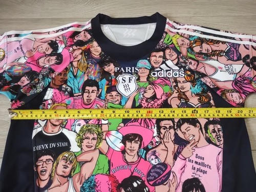 Stade Francais Paris Rugby Away 3rd Shirt 2010/2011 - Adidas L Large Trikot Top - Bild 7 von 9