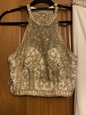 Clarrise Two Piece White And Gold Beaded Prom Dress