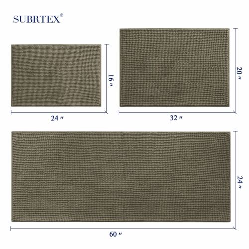 Subrtex Soft Microfiber Shaggy Non Slip Absorbent Bath Mat Bathroom Shower Rugs - Picture 67 of 89