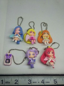 glitter anime doki keychain 6pc precure kawaii charm strap force lot figure