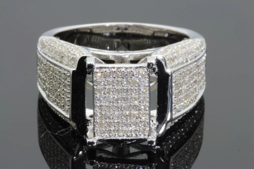 1.25 CARAT REAL DIAMOND STERLING SILVER ENGAGEMENT BRIDAL WEDDING RING - Picture 2 of 4